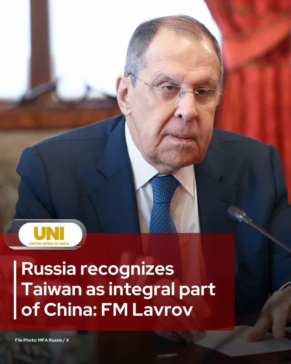 Russia recognizes Taiwan as integral part of China: FM