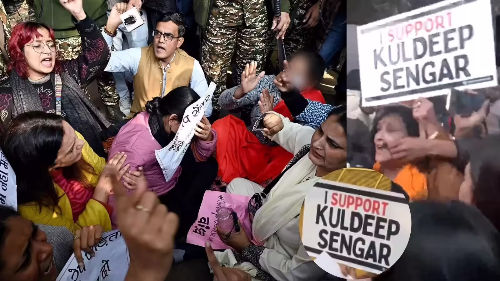 ‘मैं कुलदीप सेंगर का समर्थन करती हूं, एक तख्ती और उसे थामे एक महिला’, उन्नाव रेप मामले में क्यों भड़का विपक्ष?