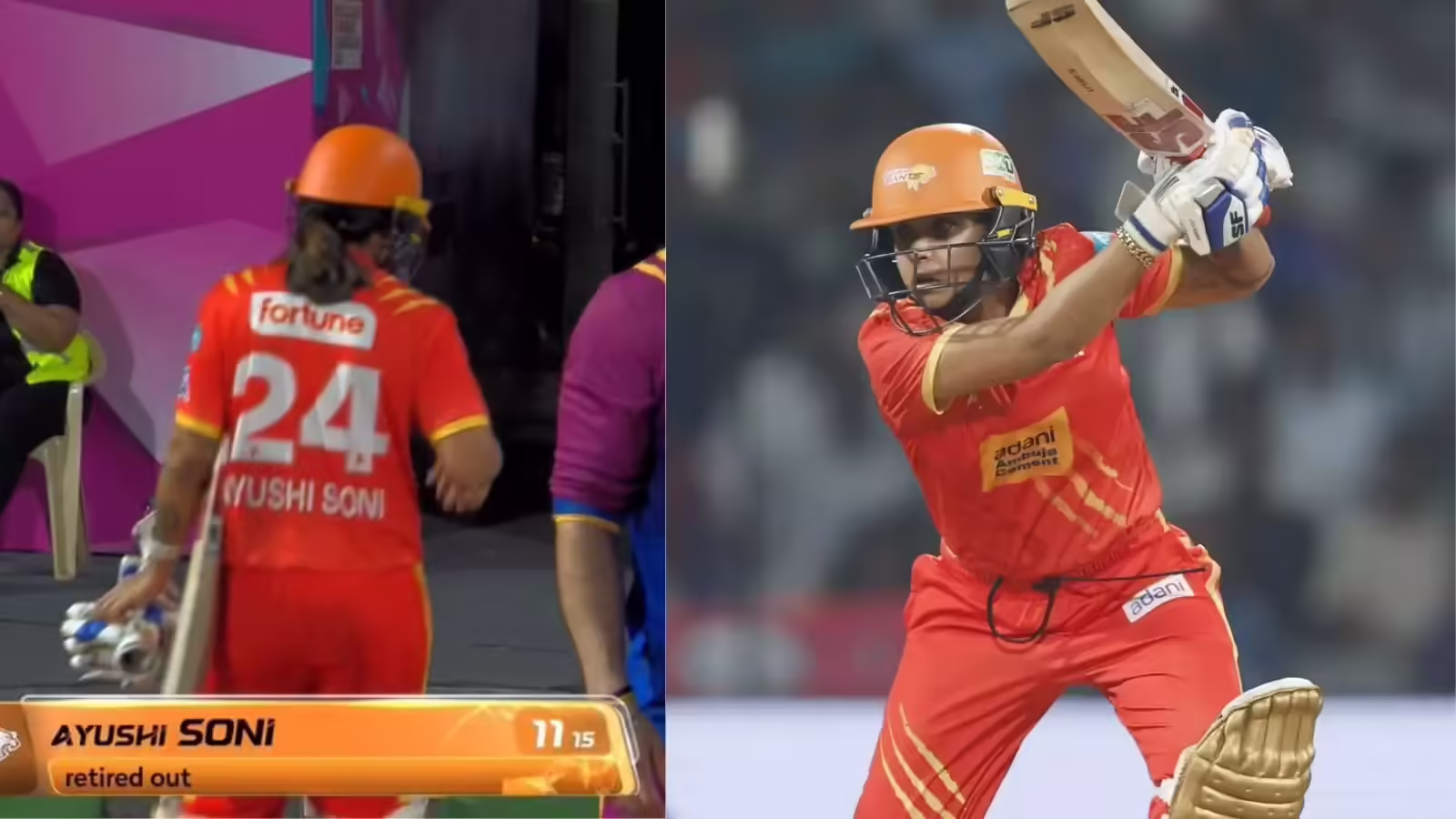 महिला प्रीमियर लीग का हुआ पहला रिटायर्ड आउट, धीमा खेल रही थीं आयुषी सोनी, बाहर बुला लिया