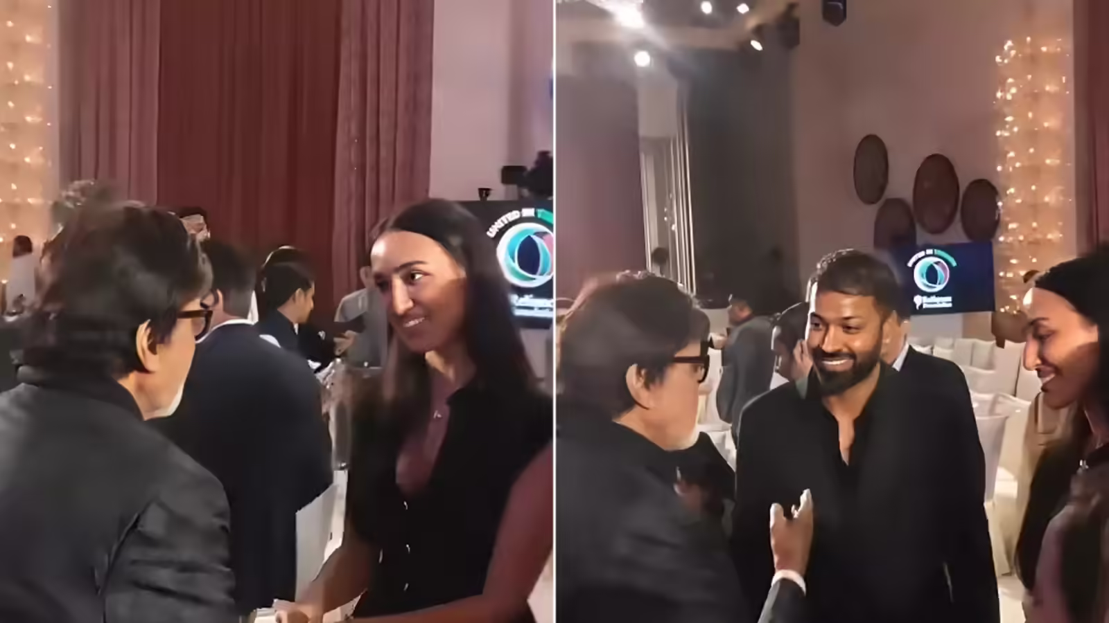 Video: हार्दिक पांड्या की GF महिका शर्मा से मिले अमिताभ बच्चन, इशारों में कुछ कहा, हंस पड़े तीनों