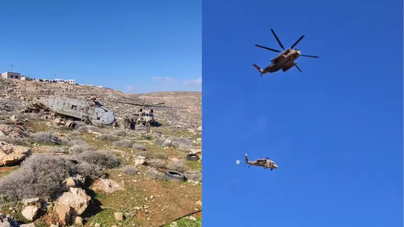हेलिकॉप्‍टर को उठकर ले जा रहा इजरायली आर्मी का हेलिकॉप्‍टर क्रैश, सैकड़ों फीट ऊपर से गिरे, वीडियो