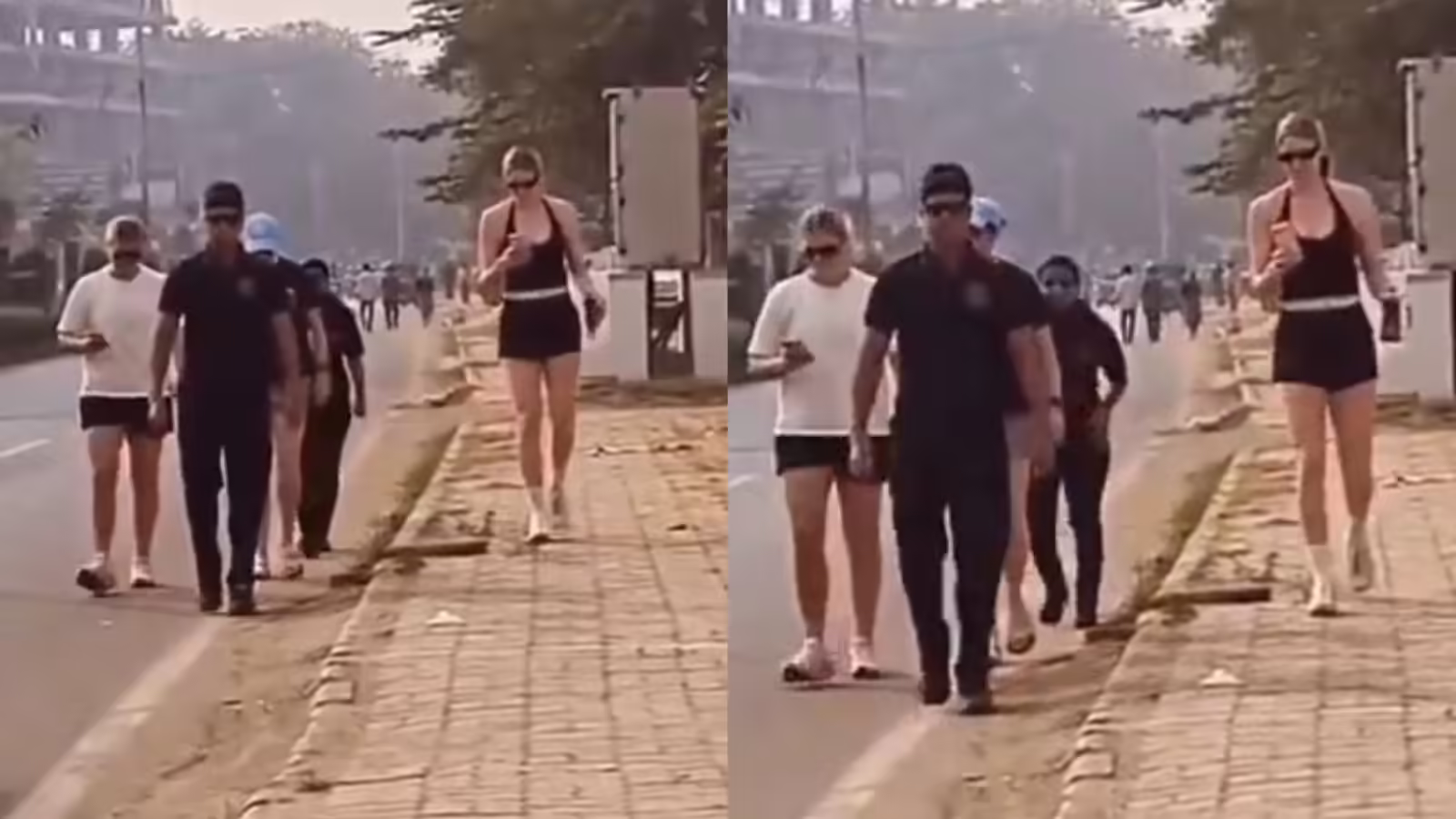 वडोदरा की सड़कों पर लॉरेन बेल, नादिन डी क्लार्क और जॉर्जिया वॉल ने की मॉर्निंग वॉक, देखें VIDEO