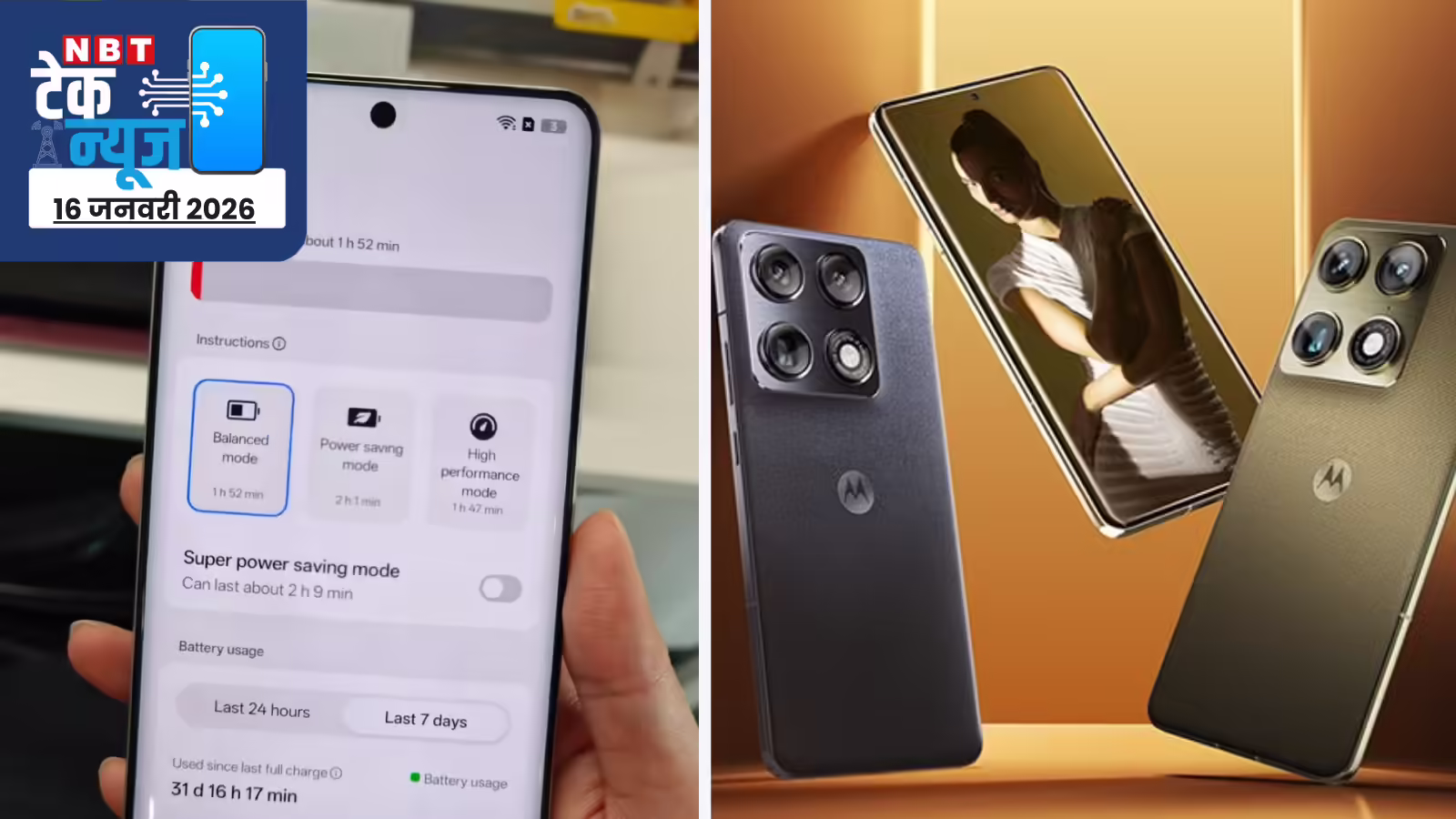 टेक न्‍यूज 16 जनवरी: भारत का सबसे बड़ी बैटरी वाला फोन ला रही रियलमी, मोटोरोला सिग्‍नेचर लॉन्‍च 23 जनवरी को, पढ़ें 5 प्रमुख खबरें