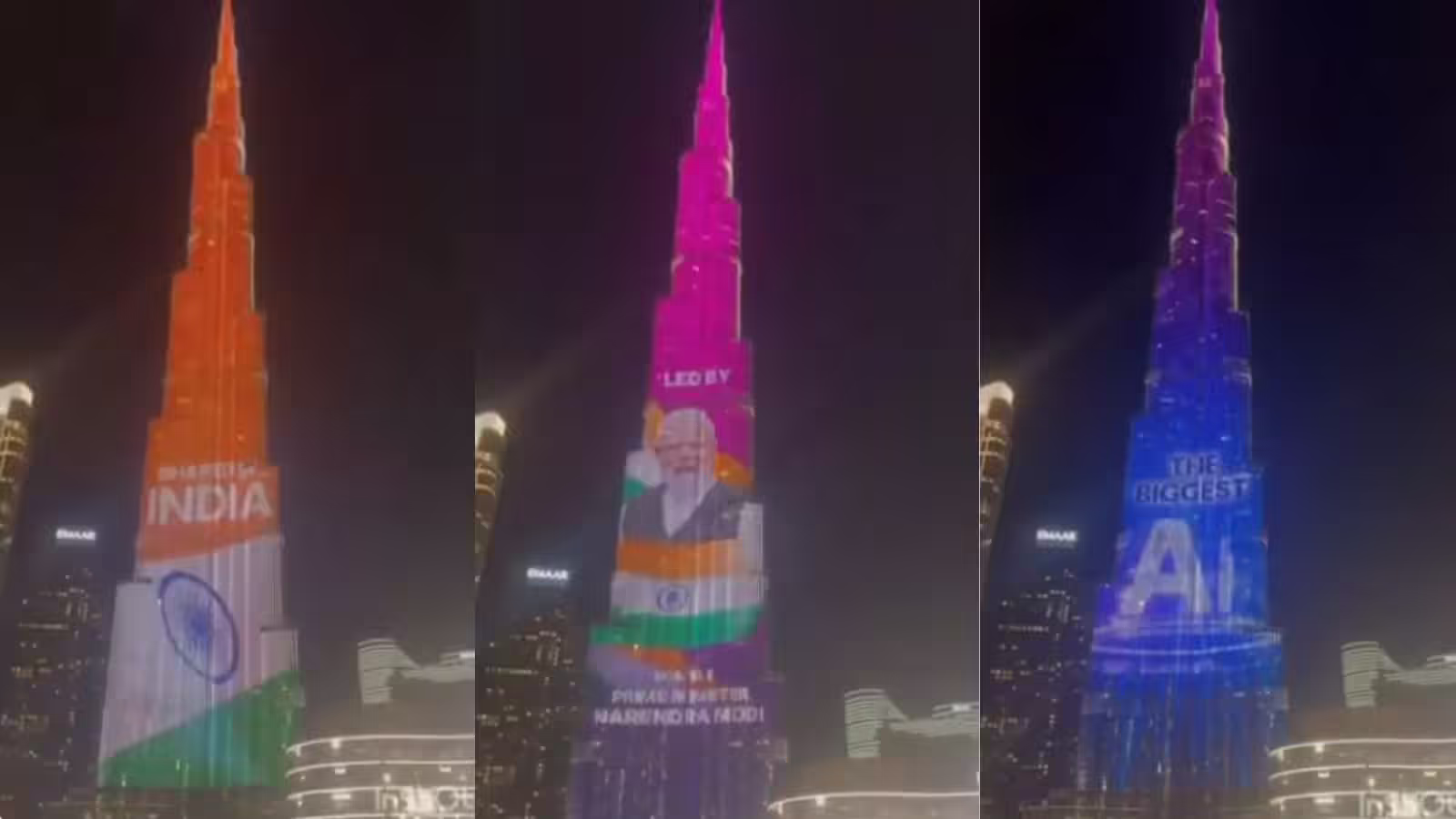 दुबई में भारत का जलवा! AI समिट के रंग में रंगा बुर्ज खलीफा; देखें VIDEO