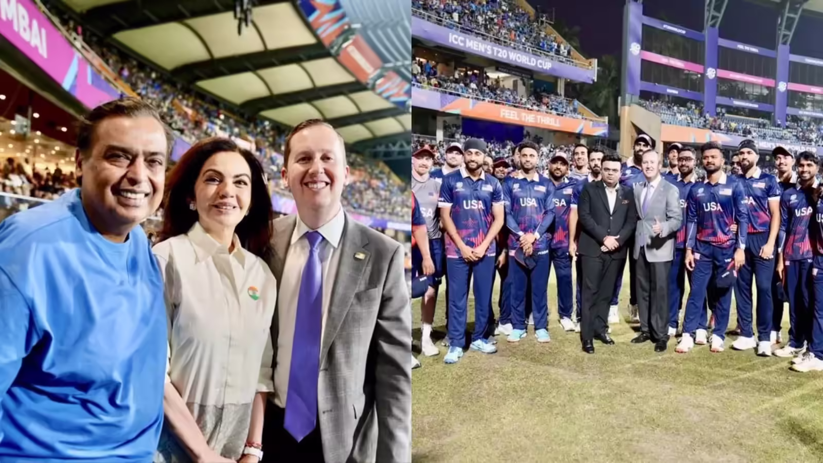 अमेरिकी राजदूत ने देखा भारत-USA का महामुकाबला, टी20 वर्ल्ड कप मैच के दौरान अंबानी परिवार से की मुलाकात
