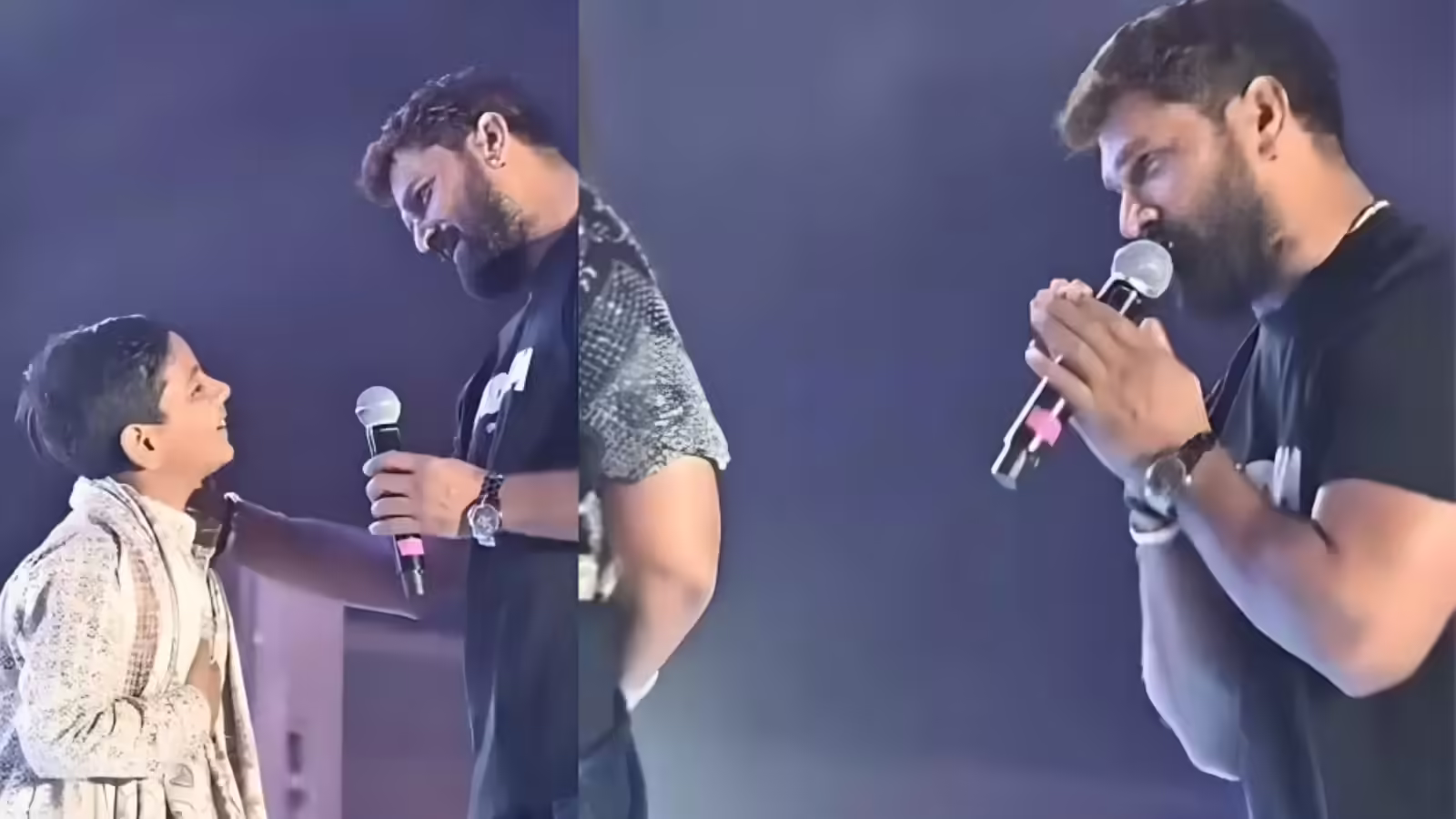 खेसारी लाल यादव ने बच्चे के स्टेज पर पैर छूकर बताया ‘ब्राह्मण कुल का आदमी’, वीडियो देख बिदके लोग