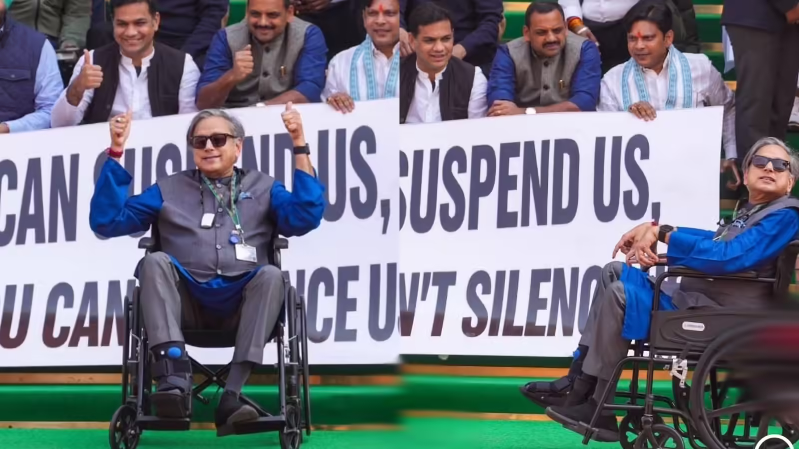 व्हीलचेयर पर ये कहां पहुंच गए शशि थरूर, जानें क्या है पूरा मामला
