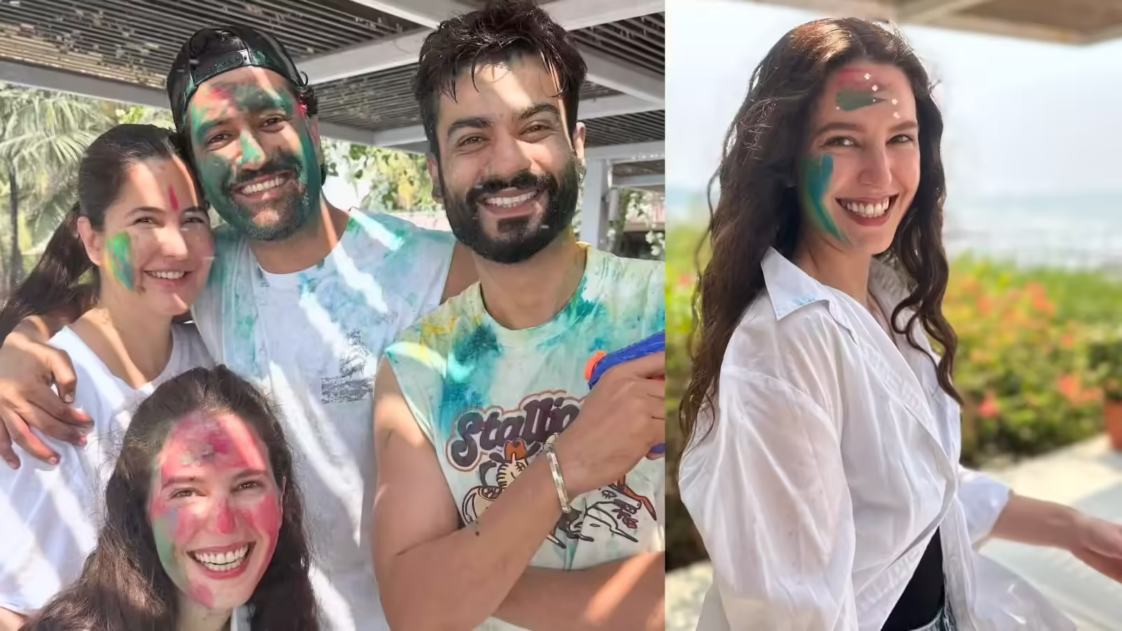 कटरीना कैफ ने मां बनने के बाद मनाई पहली होली, पति और देवर संग दिखाई फोटो, विक्की की साली भी गुलाल में रंगीं